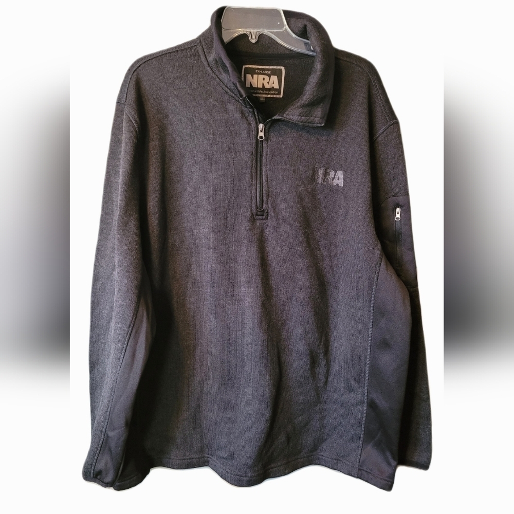 NRA Mens Jacket XXL Charcoal Quarter-Zip Pullover Streetwear